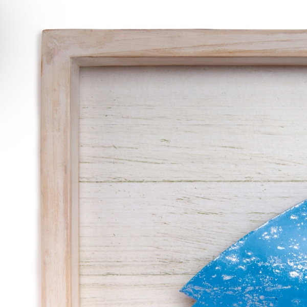 Blue & Green Metal Fish Wall Plaques, Set of 2