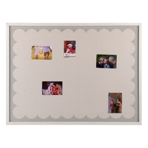 White & Blue Scalloped Edge Pinboard