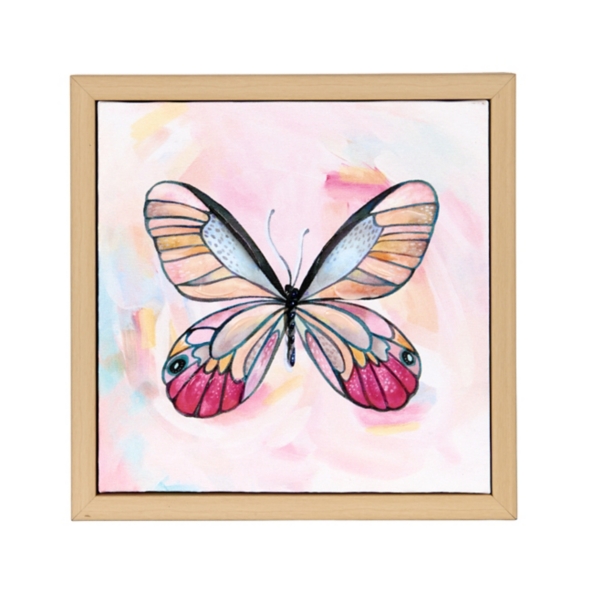 Multicolor Butterfly Framed Canvas Art Print