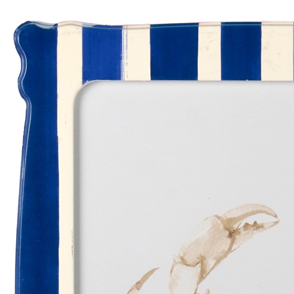 Crab & Lobster Striped Framed Art Prints, Set of 2