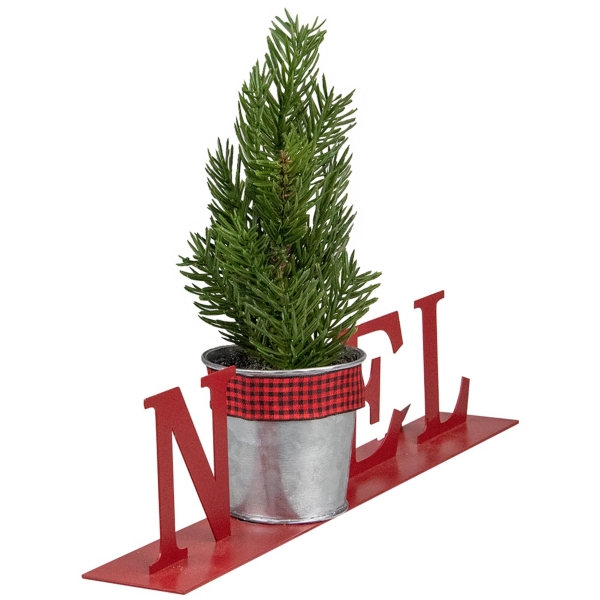 Noel Planter with Mini Faux Pine Tree