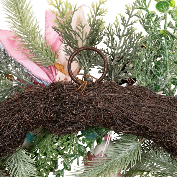 Pastel Nutcracker and Ornaments Wreath