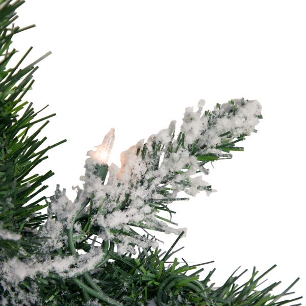 Pre-Lit Flocked Madison Pine Garland