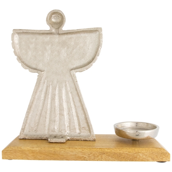 Silver Metal Angel Votive Candle Holder