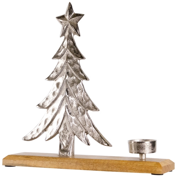 Silver Metal Tree Tealight Candle Holder
