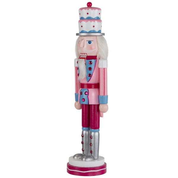 Pink and Blue Cake King Nutcracker Figurine