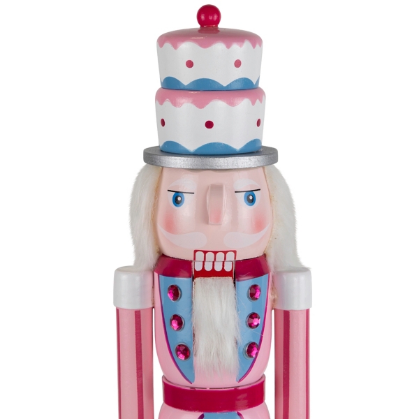 Pink and Blue Cake King Nutcracker Figurine