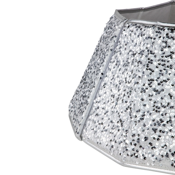 Silver Sequins Hexagonal Christmas Tree Collar