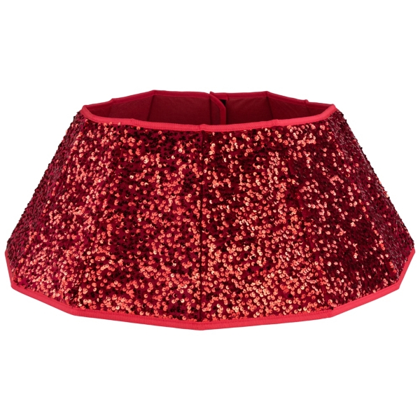 Red Sequins Hexagonal Christmas Tree Collar