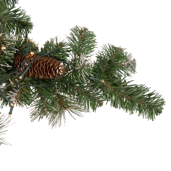 LED Frosted Pine Snowflake Wreath