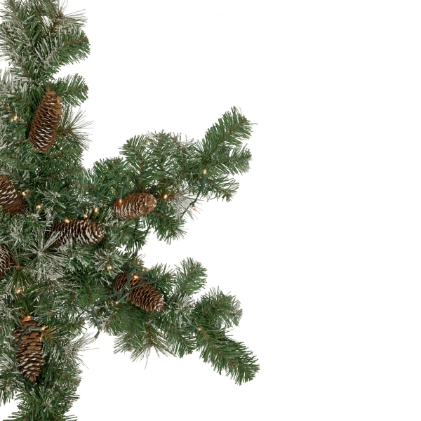 LED Frosted Pine Snowflake Wreath