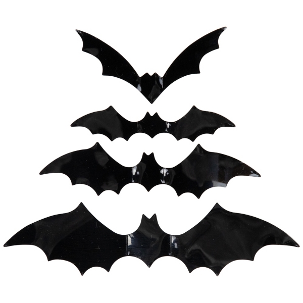 Pre-Lit Black Twig Wreath with Bats