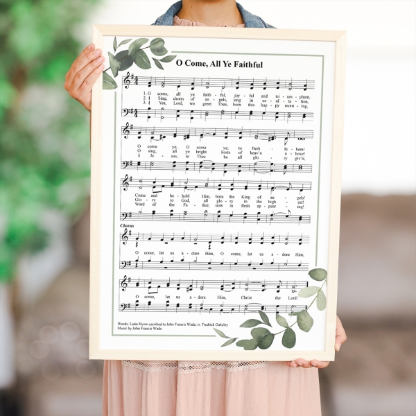 O Come All Ye Faithful Hymn Framed Art Print