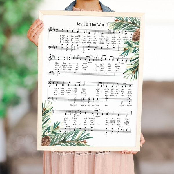 Joy to the World Hymn Framed Art Print