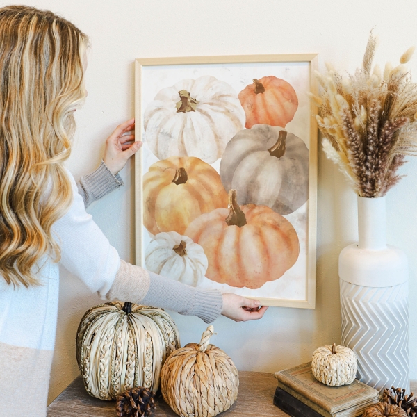 Pumpkin Pile Framed Art Print