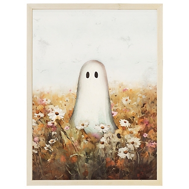 LED Ghost Haunted House Canvas Word Block