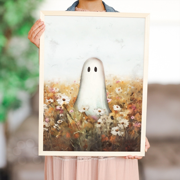 Ghost Flower Field Framed Art Print