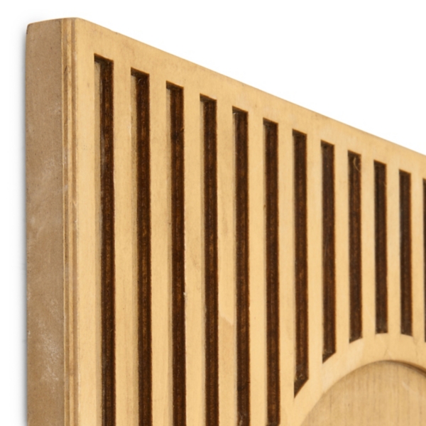 Fern Ribbed Wood Arch Wall Plaques, Set of 2