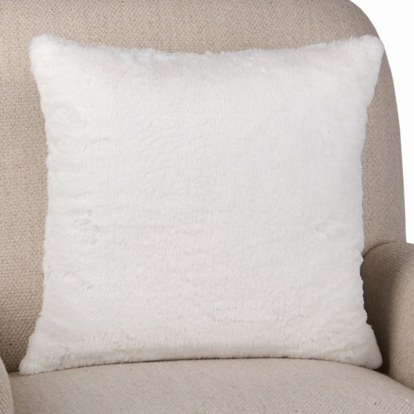 White Faux Fur Snowflake Pillow