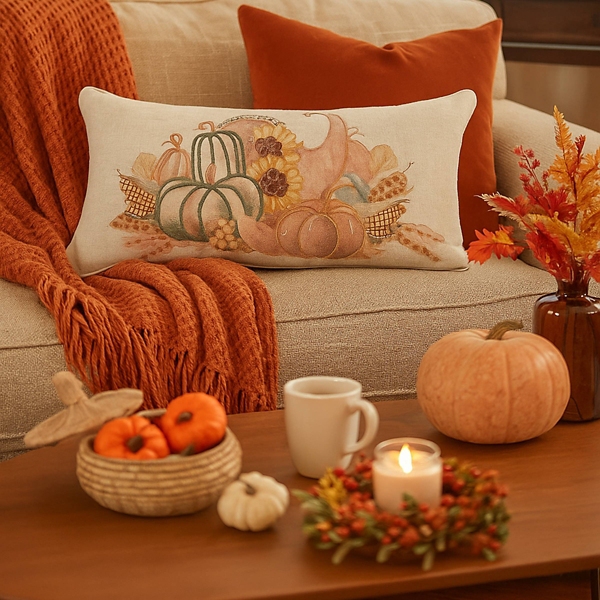 Autumn Fields Cornucopia Pillow