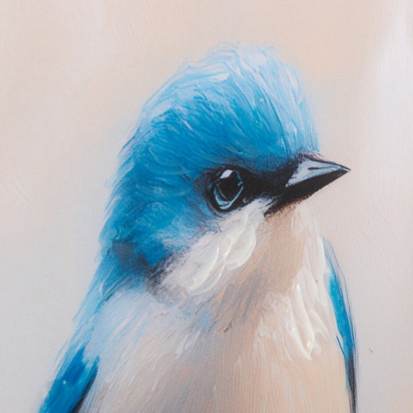 Bluebirds on a Branch Framed Canvas Art Print