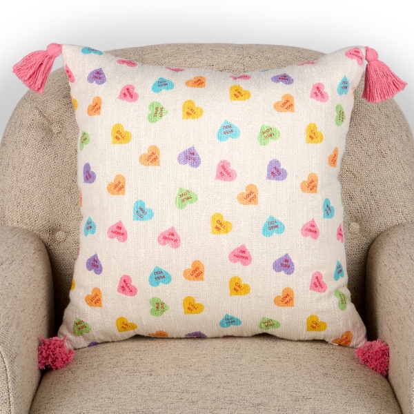 Conversation Hearts Pillow