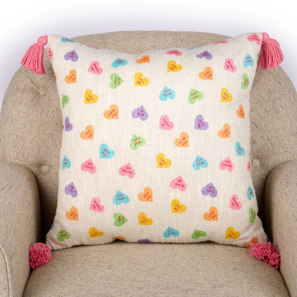 Conversation Hearts Pillow