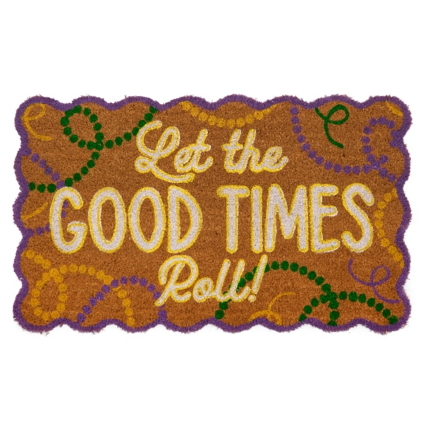 Let the Good Times Roll Scalloped Coir Doormat