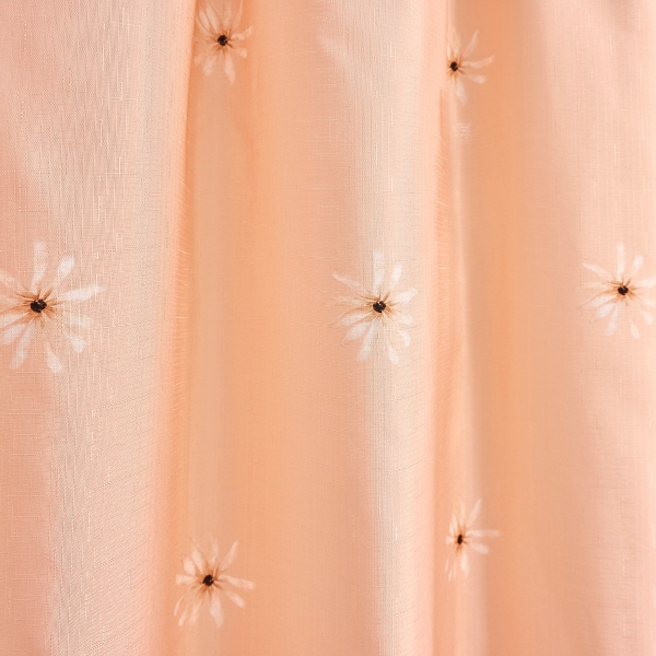 iDesign Orange Polyester Daisies Shower Curtain