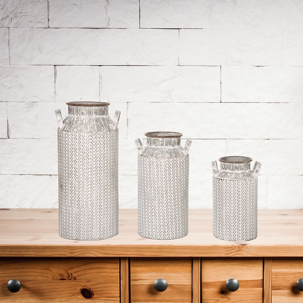 Herringbone Jug Containers, Set of 3