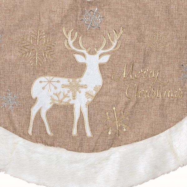 Elegant Reindeer Christmas Tree Skirt