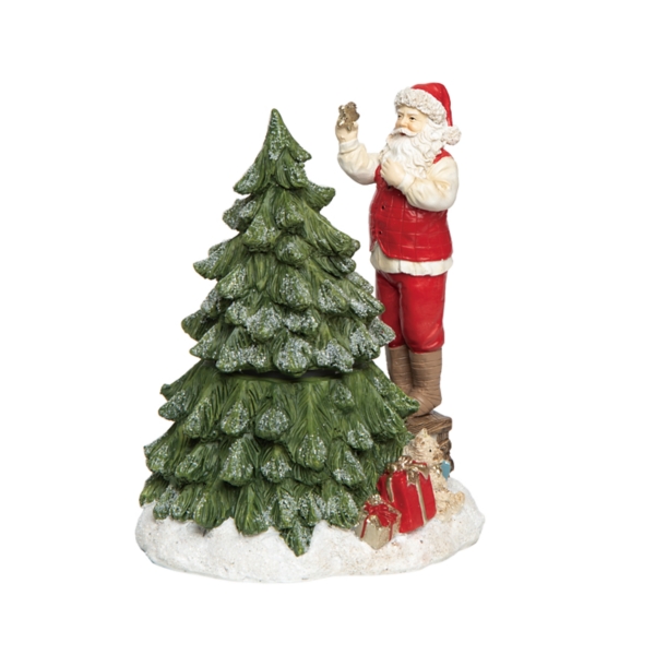 Nostalgic Santa and Tree Music Box