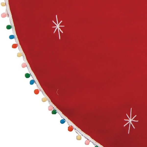 Red Snowflake Confetti Tree Skirt