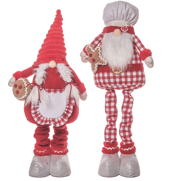 Red Plaid Plush Baker Gnomes, Set of 2