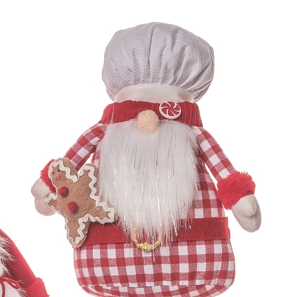 Red Plaid Plush Baker Gnomes, Set of 2