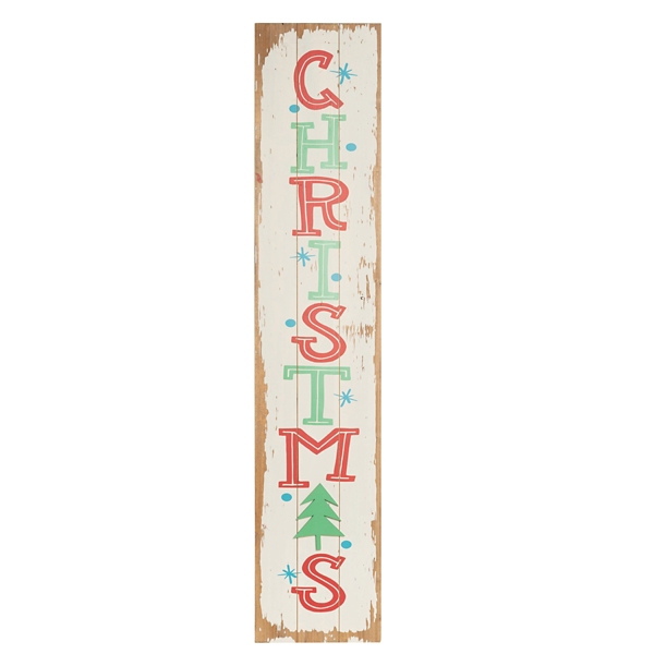 Red & Green Christmas Wood Porch Board