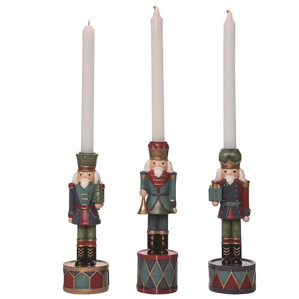 Nutcracker Taper Candle Holders, Set of 3 | Kirklands Home
