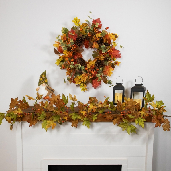 Berries and Pinecones Fall Wreath