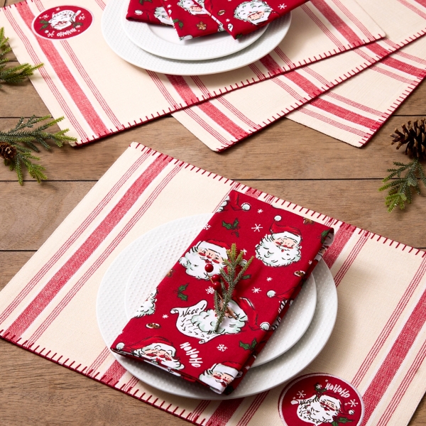 Striped Santa Embellishment Placemats, Set of 4