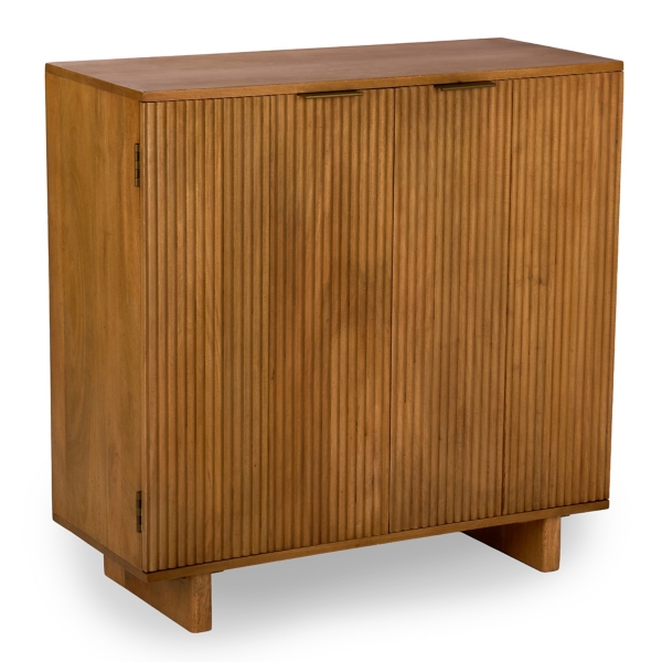 Leighton Natural Ribbed Wood Cabinet