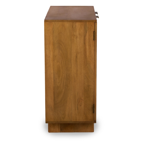 Leighton Natural Ribbed Wood Cabinet