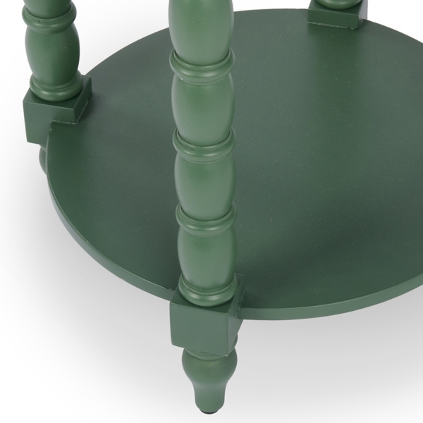 Palmer Green Wood Round Charging End Table