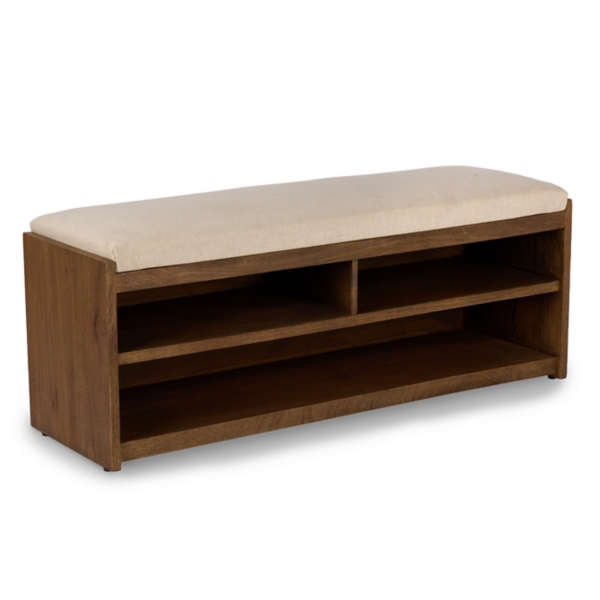 Cushioned Wood Peyton Storage Bench
