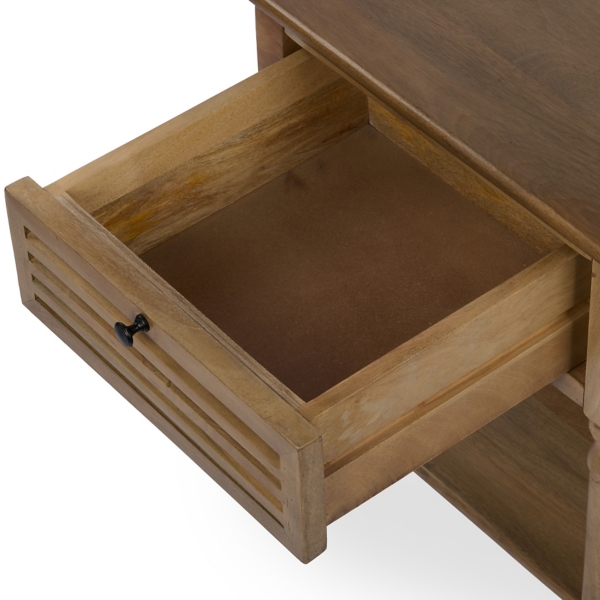 Asher Brown Wood 1-Drawer End Table