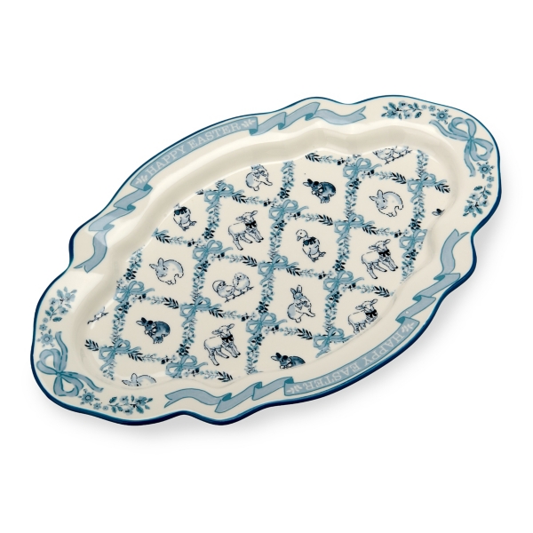 Blue Easter Animals Toile Serving Platter | Kirklands Home