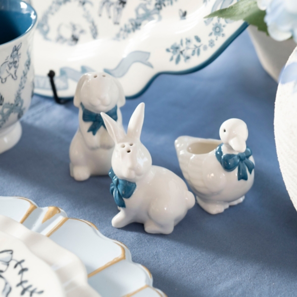 Blue Easter Bunnies Salt & Pepper Shaker Set