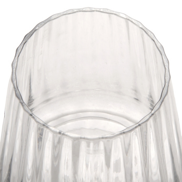 Clear Ribbed Glass Tumbler
