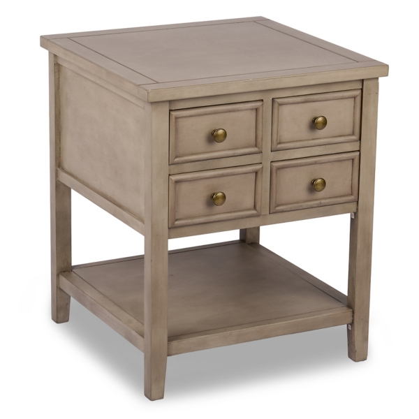 Graywash Clayton Keeping Drawers End Table