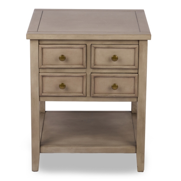 Graywash Clayton Keeping Drawers End Table