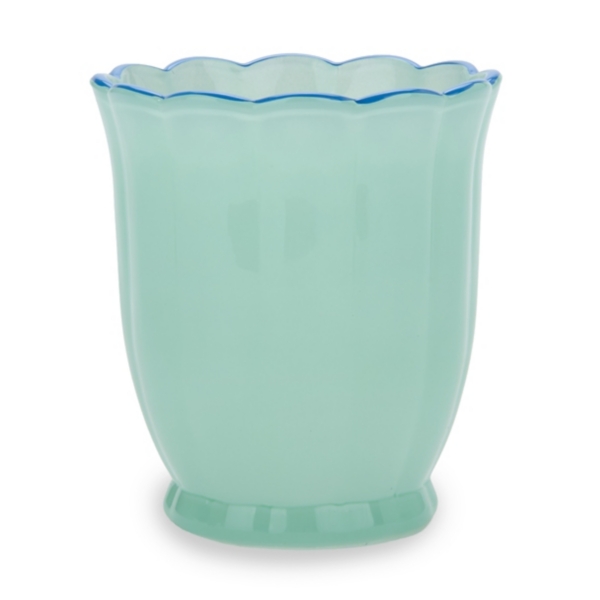 Seafoam Glass Scalloped Tumbler